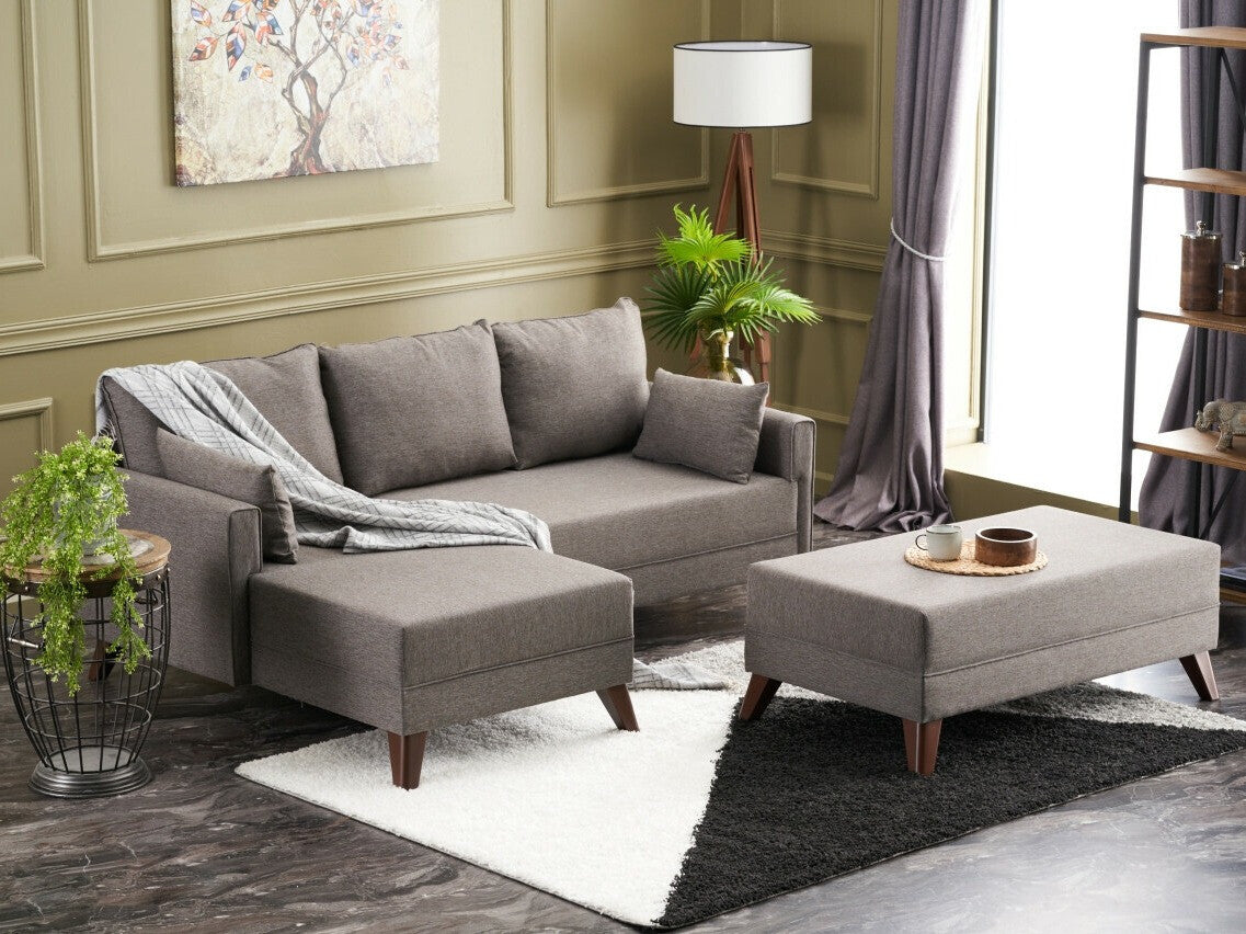 Canapea extensibilă de colț Bella Mini Corner Sofa Left - Brown 3263227