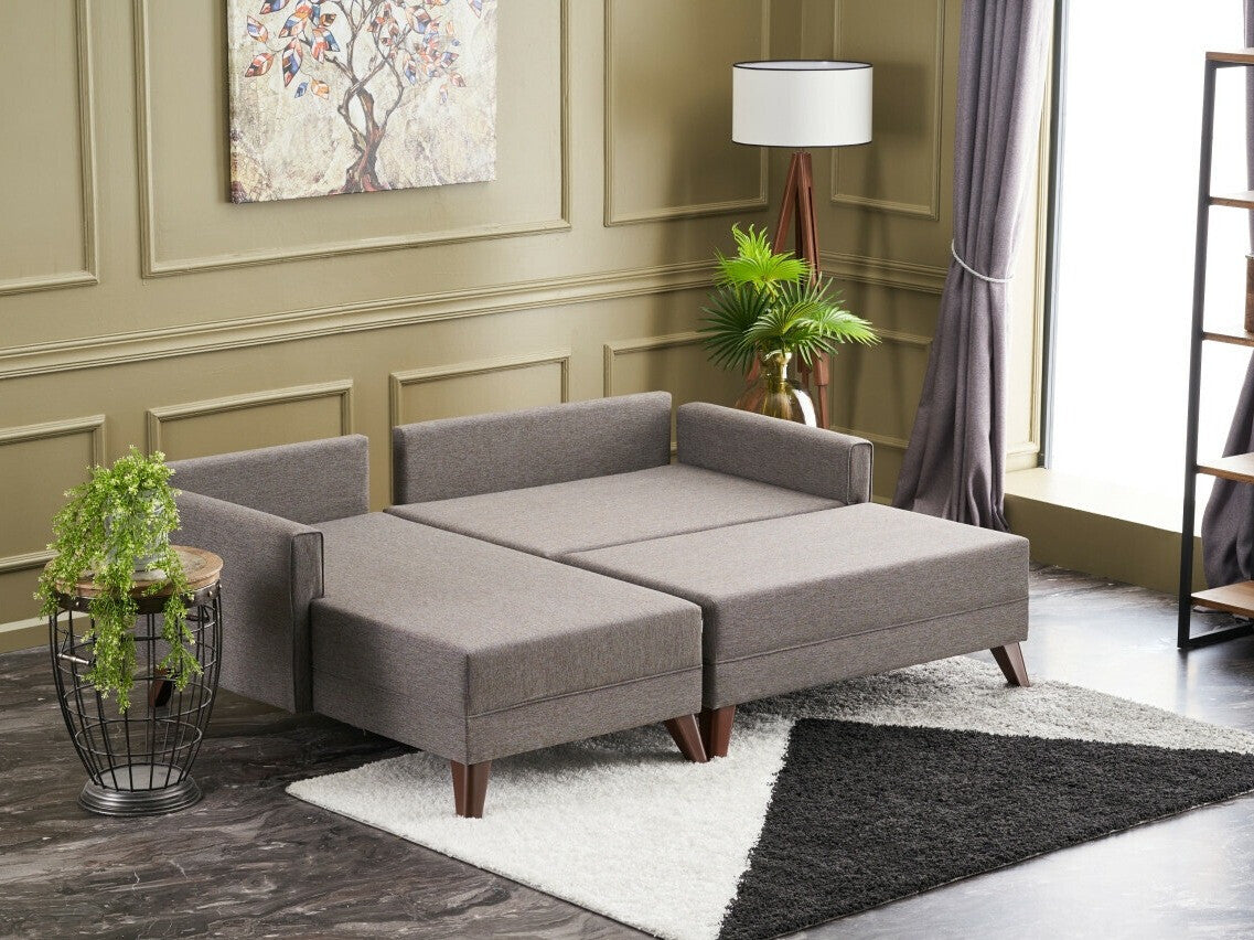 Canapea extensibilă de colț Bella Mini Corner Sofa Left - Brown 3263231