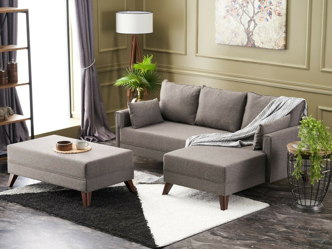 Canapea extensibilă de colț Bella Mini Corner Sofa Right - Brown 3263236