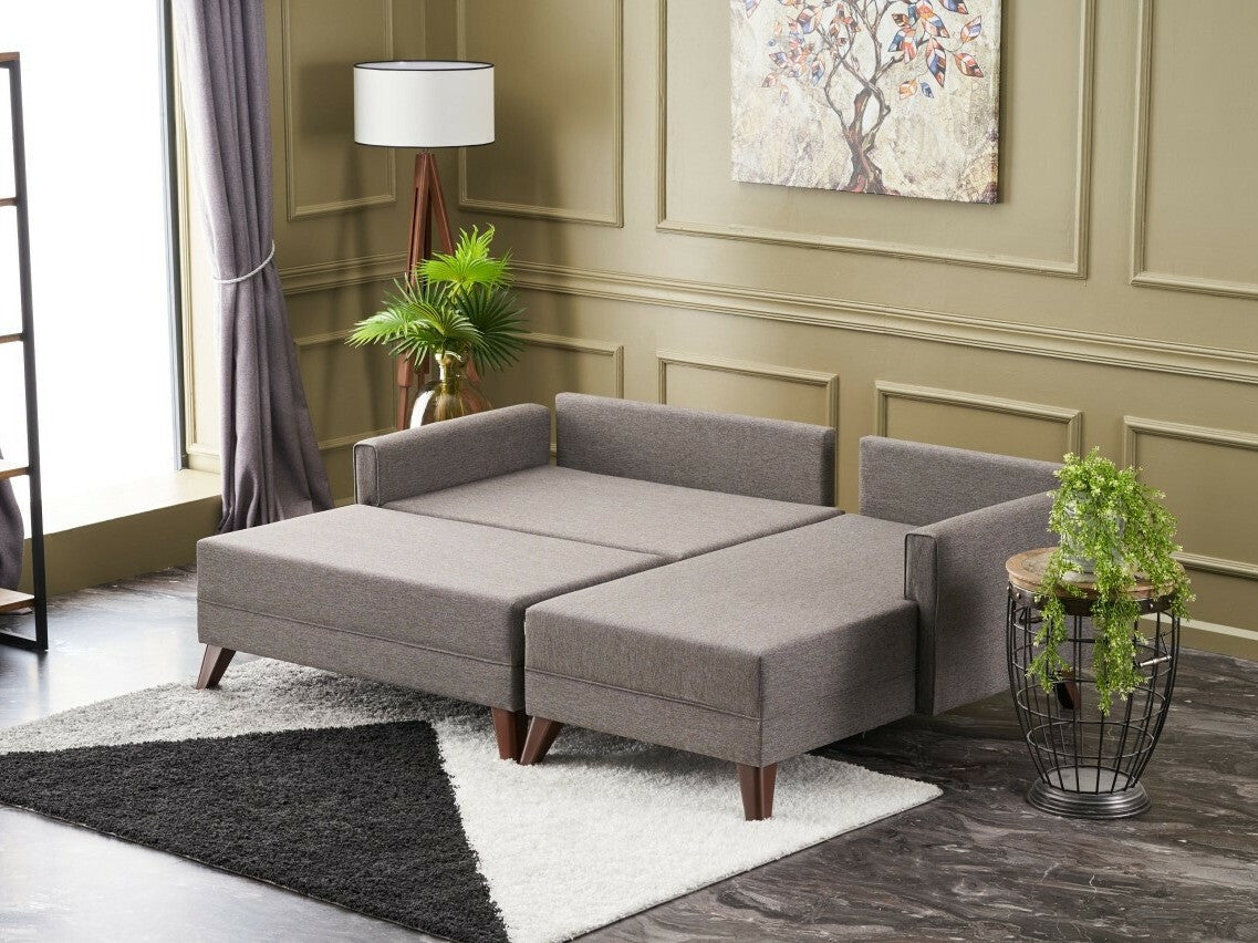 Canapea extensibilă de colț Bella Mini Corner Sofa Right - Brown 3263241