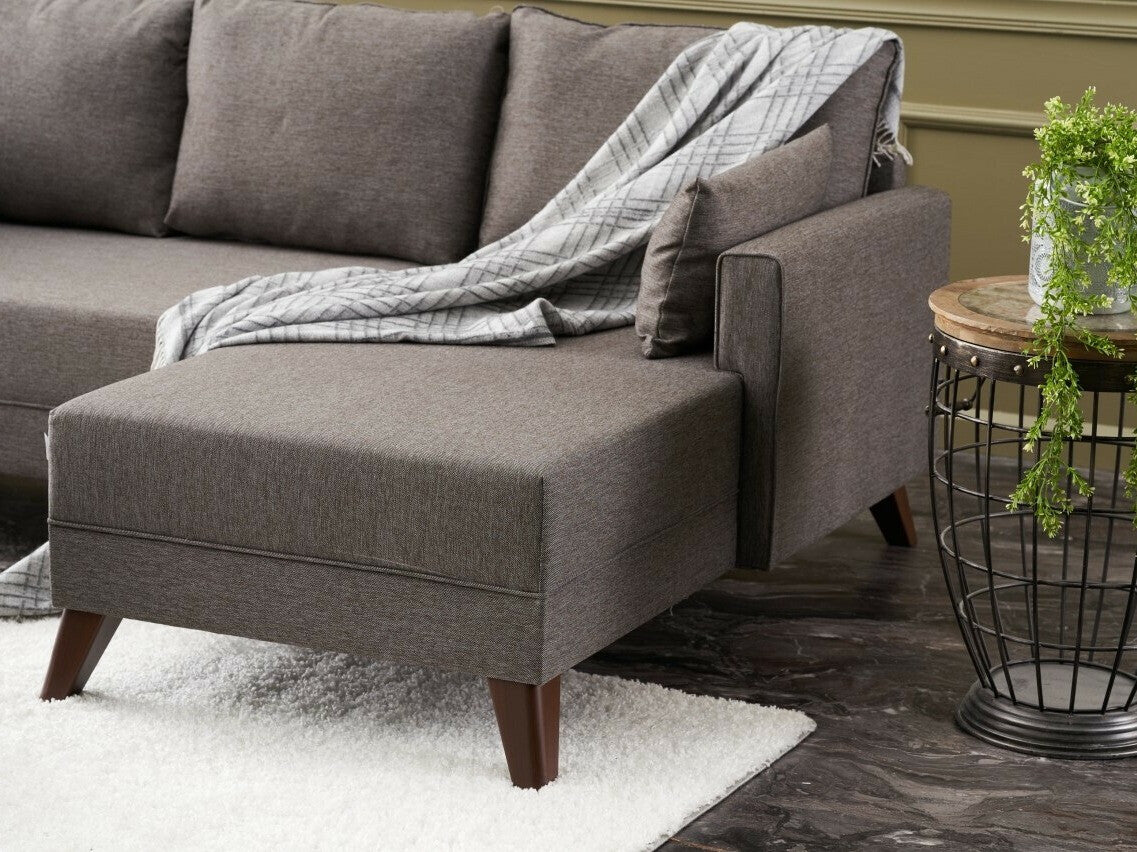 Canapea extensibilă de colț Bella Mini Corner Sofa Right - Brown 3263242