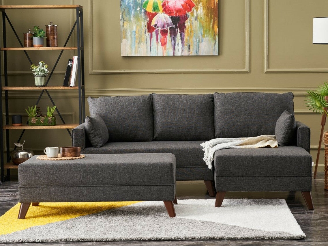 Canapea extensibilă de colț Bella Mini Corner Sofa Right - Anthracite 3263254