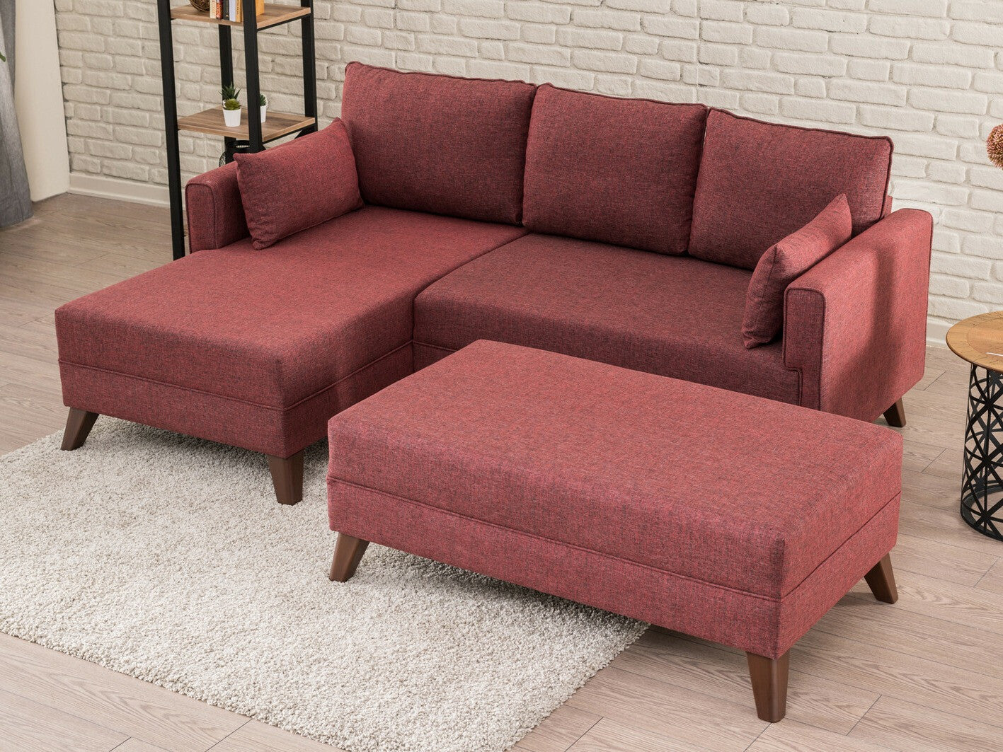 Canapea extensibilă de colț Bella Corner Sofa Left 2 - Claret Red 3263284