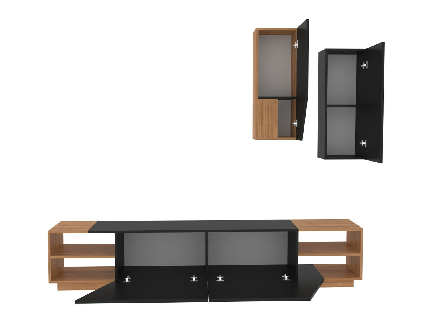 Comodă TV Zebra - Black, Teak 3264737