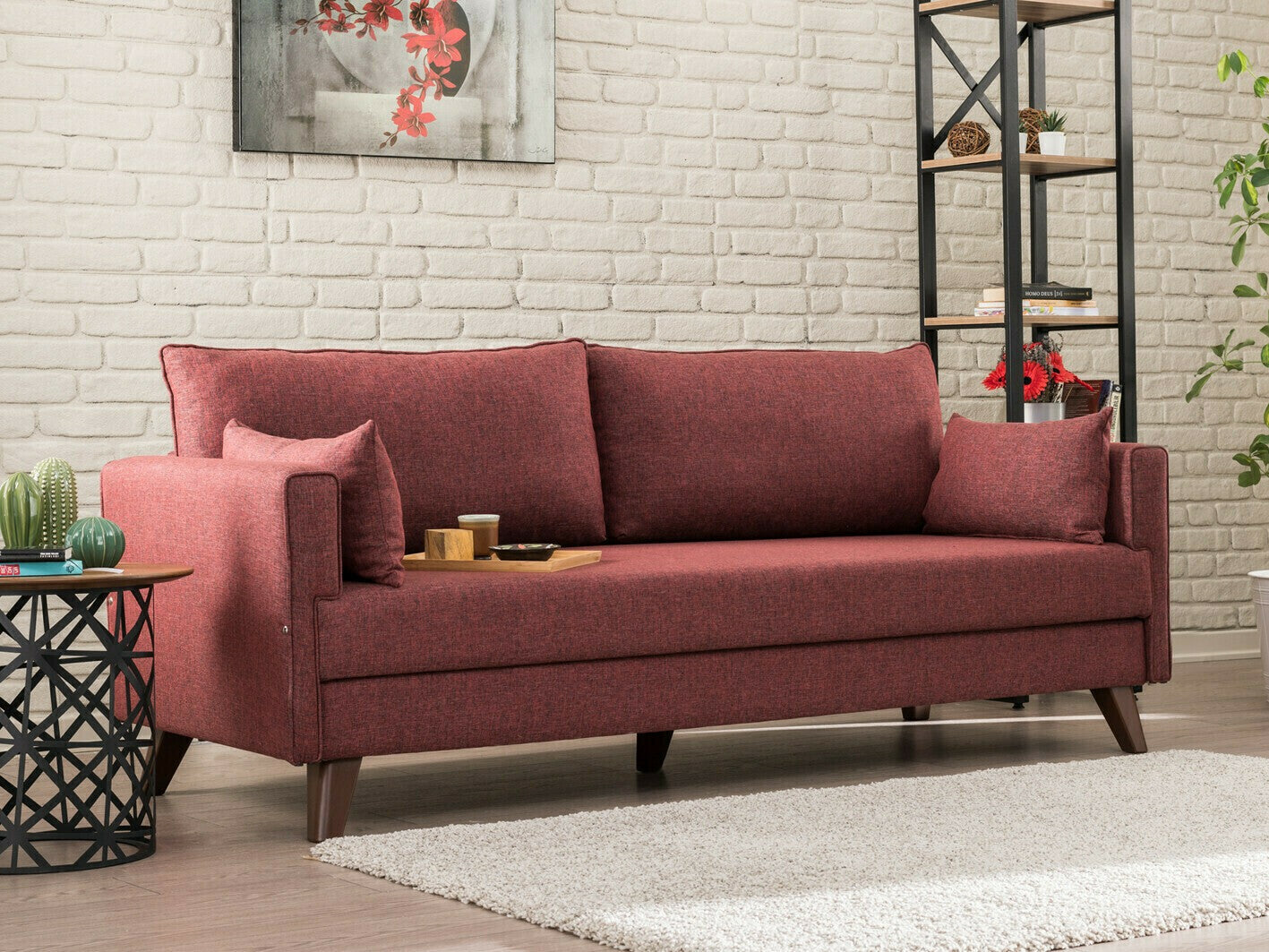 Canapea extensibilă Bella Sofa Bed - Claret Red 3265748