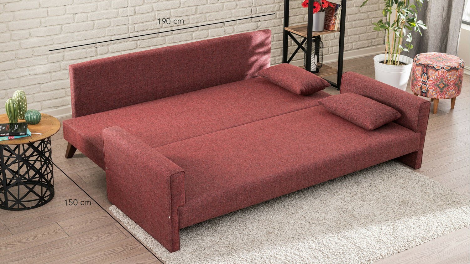 Canapea extensibilă Bella Sofa Bed - Claret Red 3265753