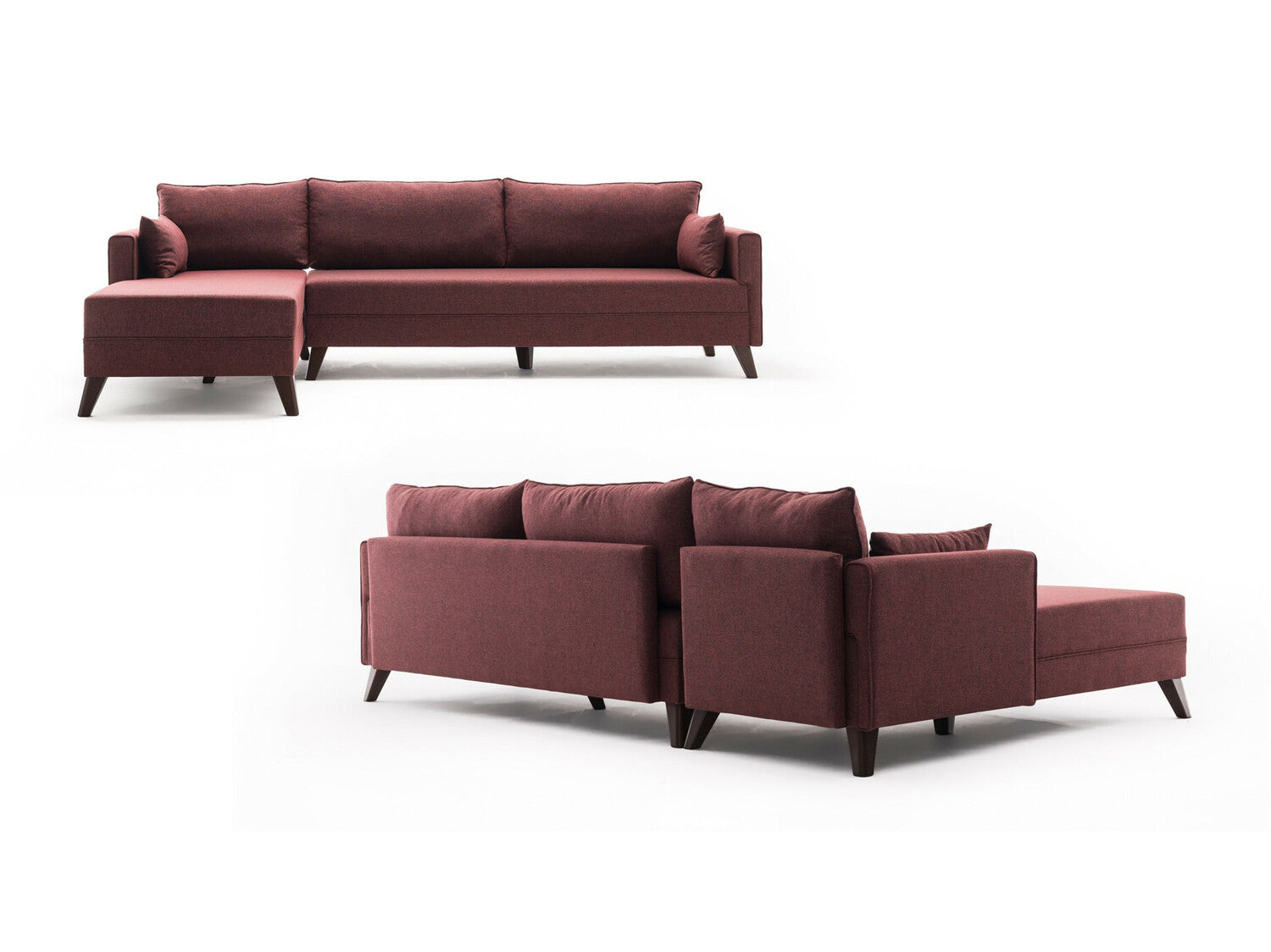 Canapea de colț Bella Corner Sofa Left 1 - Claret Red 3266557