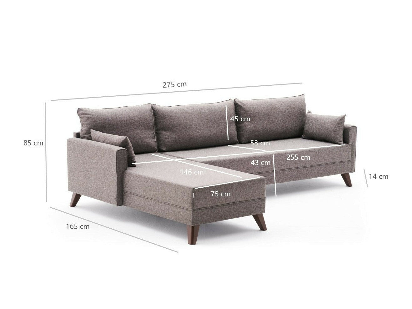 Canapea de colț Bella Corner Sofa Left - Brown 3266756