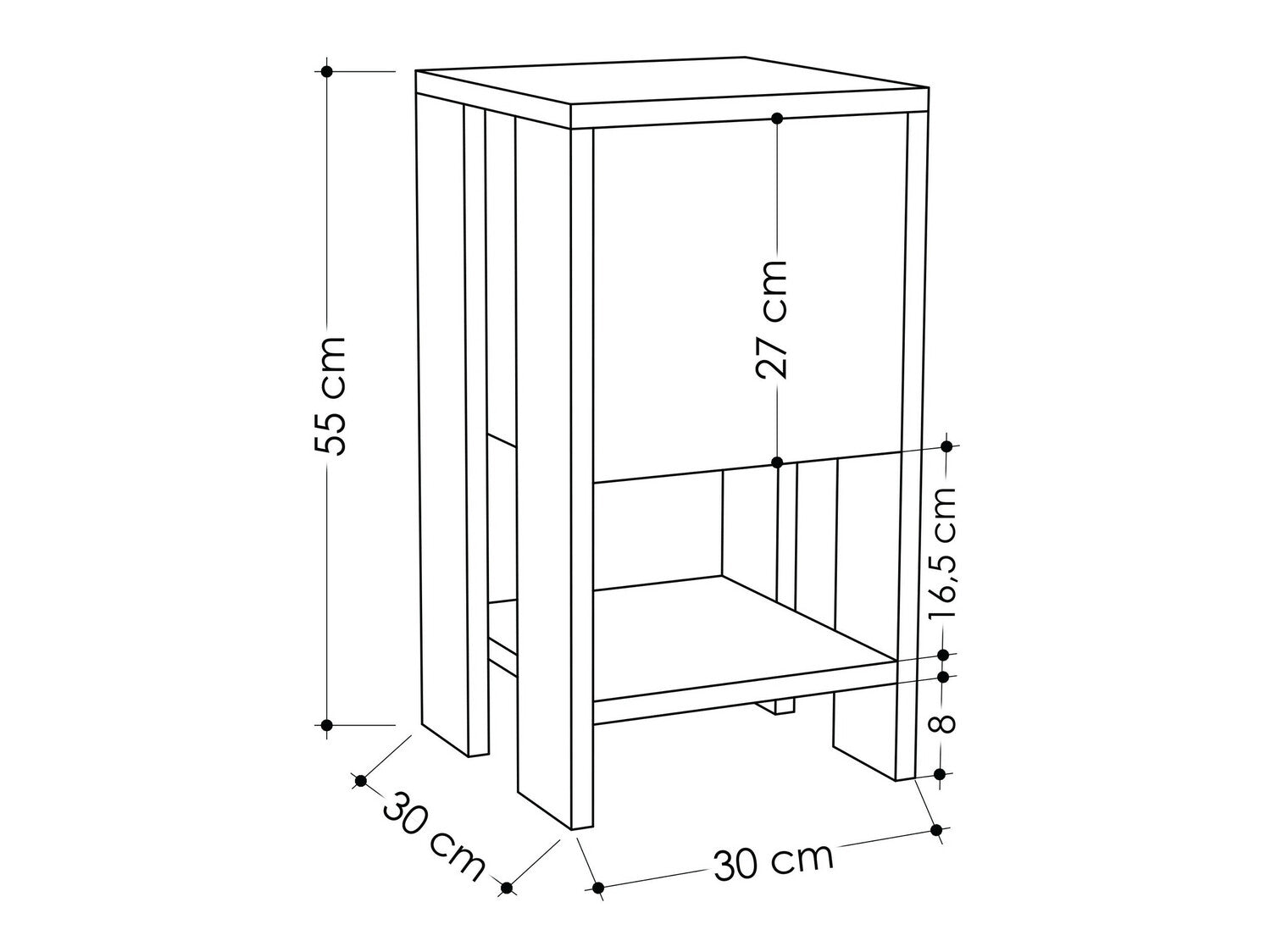 Noptieră Ema - White, White 3268135