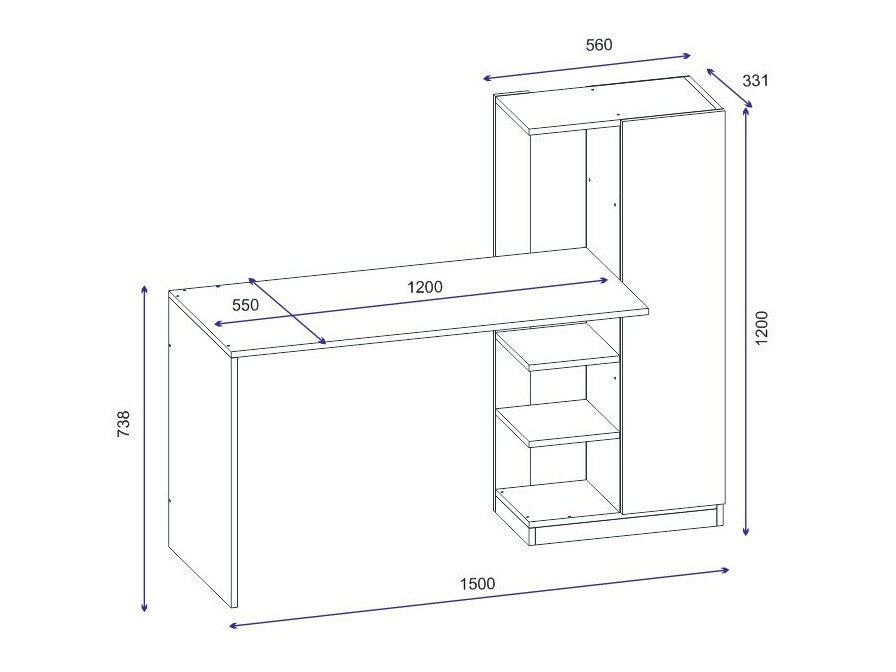 Birou Yagiz - Anthracite 3276172