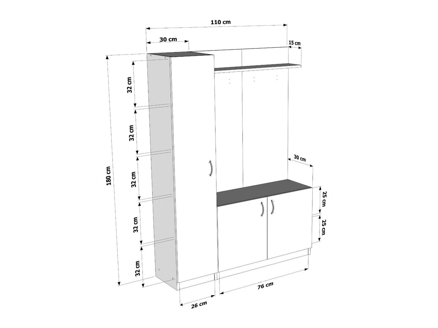 Cuier Naturel - Teak, White 3296380