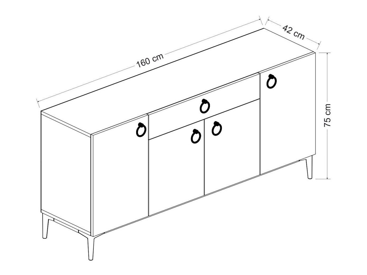 Consolă Moon - Walnut 3296932