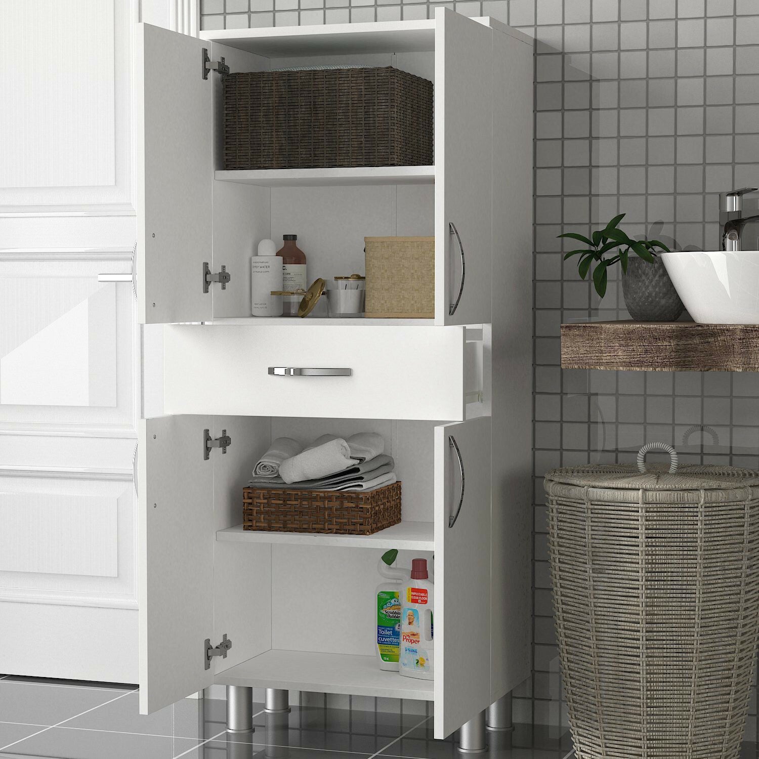 Cabinet de baie Arizona 4 Kapak - White 3300711