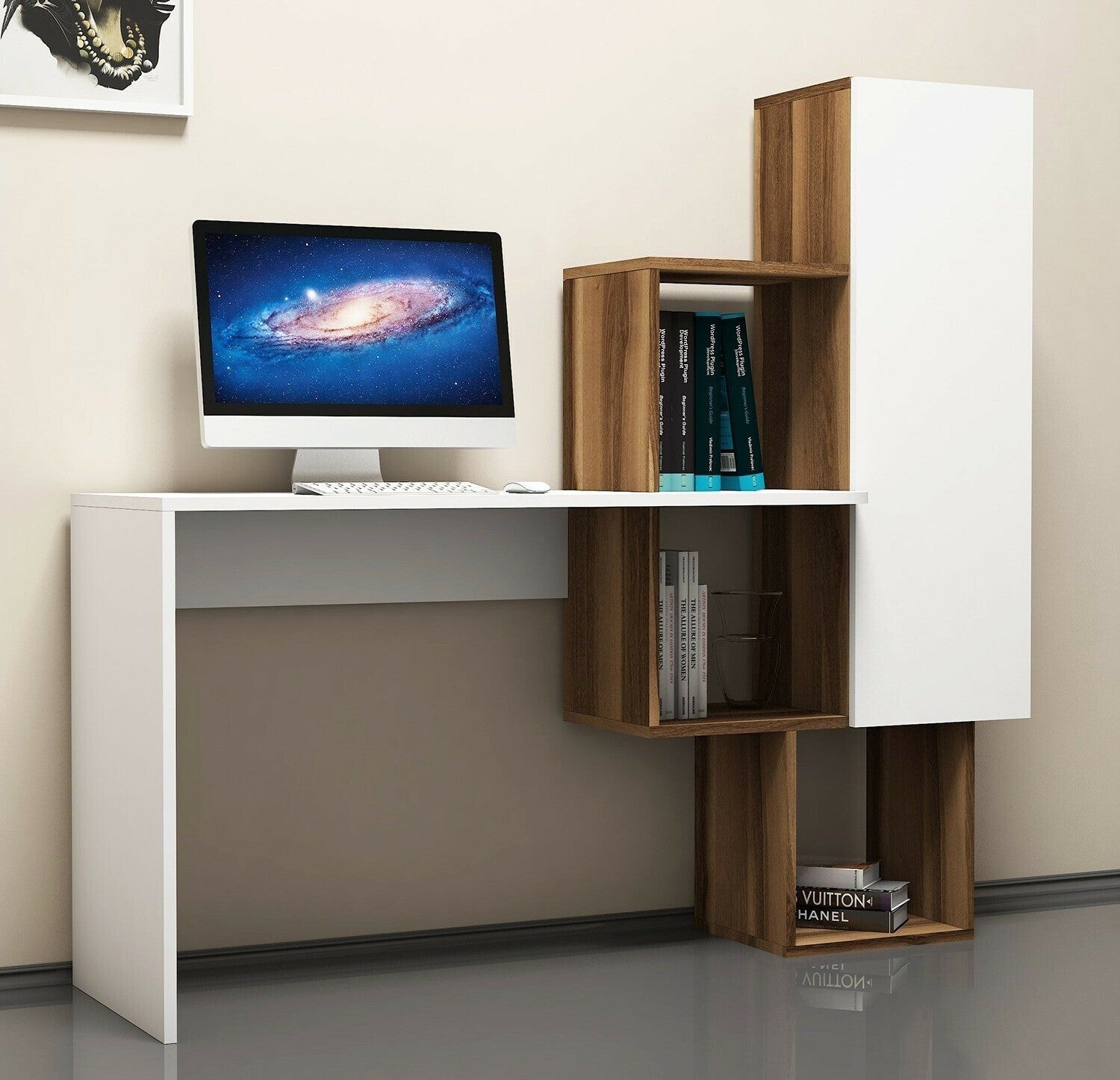 Birou Acelya - Walnut, White 3305569