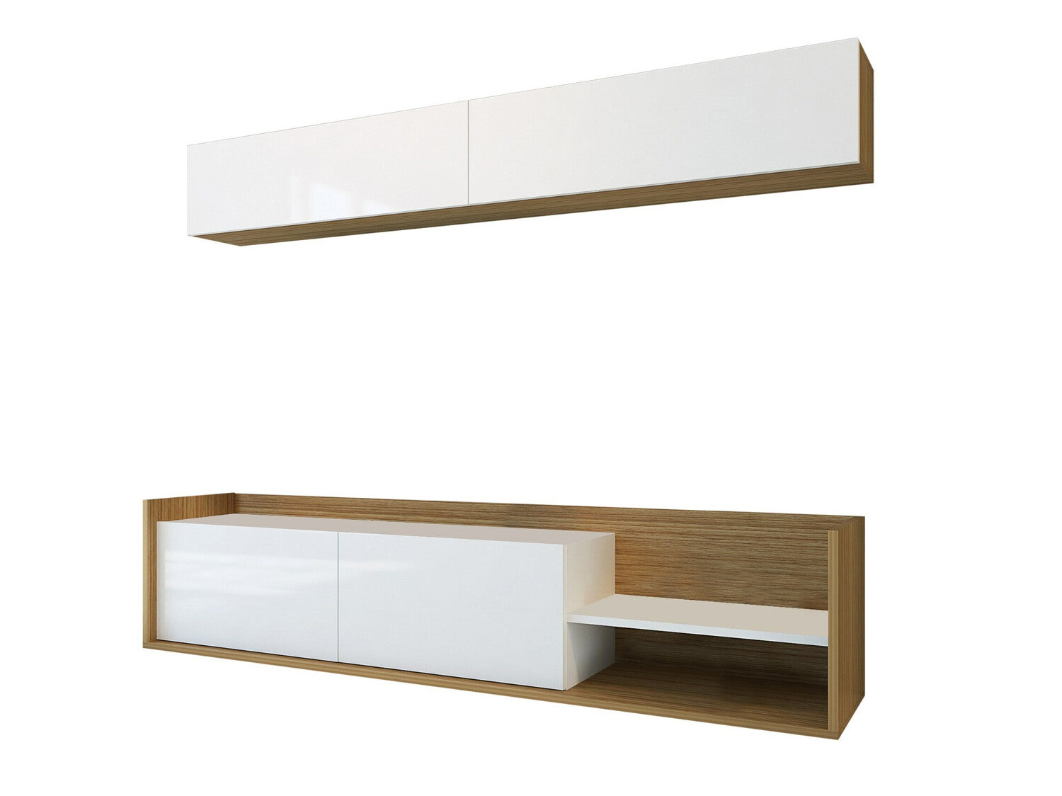 Comodă TV Kale - Teak, White 3312243