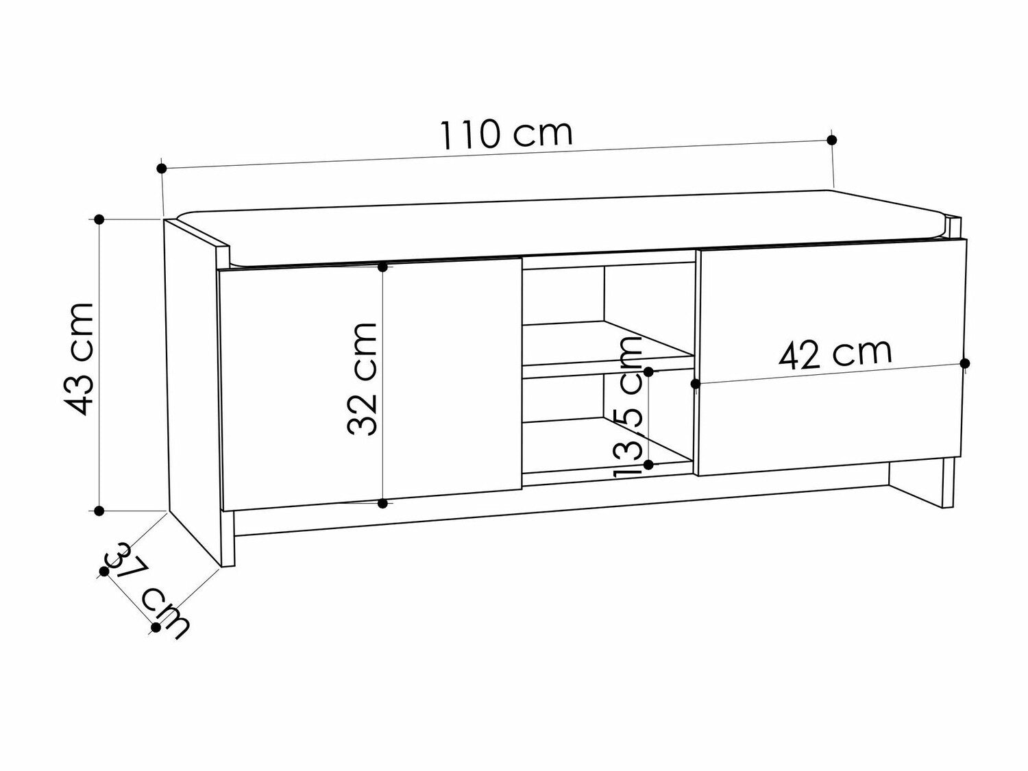 Comodă pentru pantofi Zulla - White 3314209