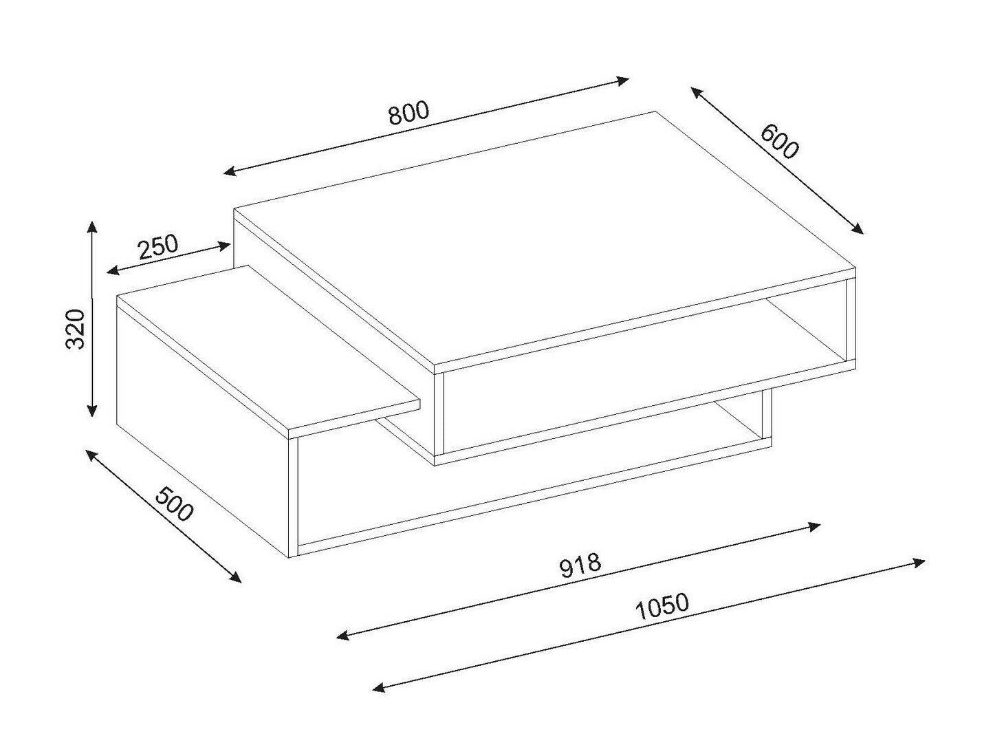 Măsuţă de cafea Tab - White, Walnut 3320346