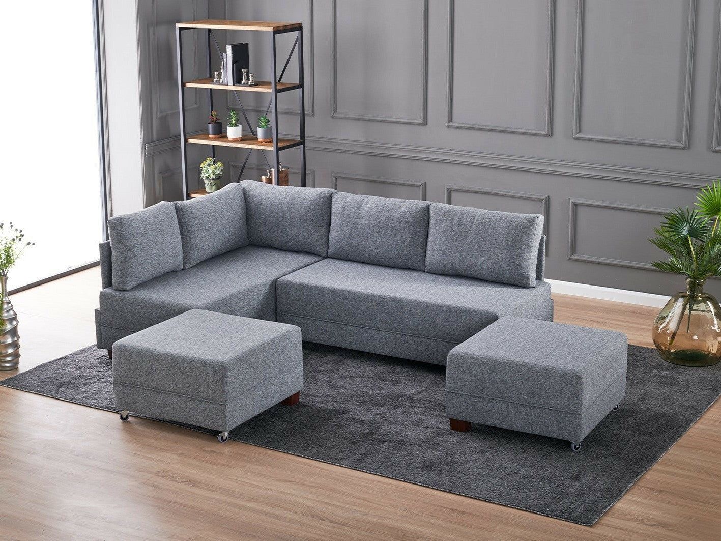 Canapea extensibilă de colț Fly Corner Sofa Bed Left - Grey 3325555