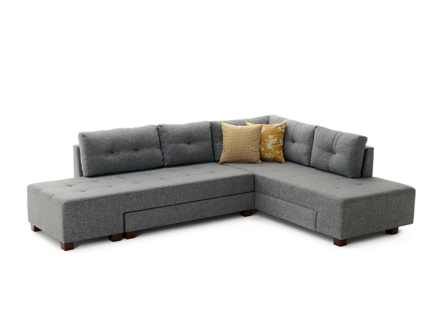 Canapea extensibilă de colț Manama Corner Sofa Bed Right - Grey 3326656
