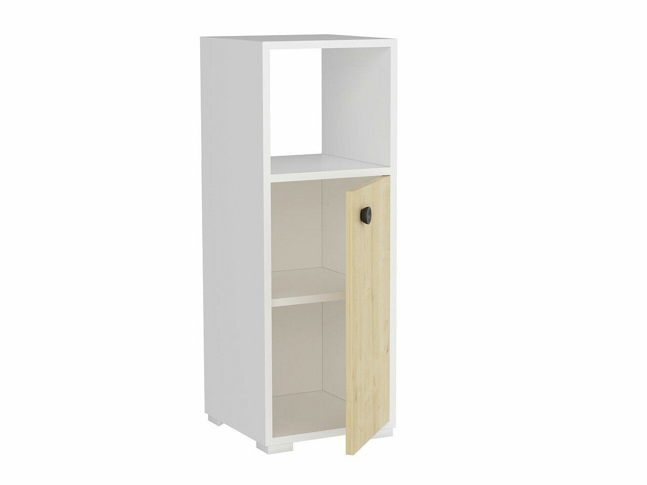Cabinet de baie neancorat Ahu - White, Sapphire Oak Alb + Stejar