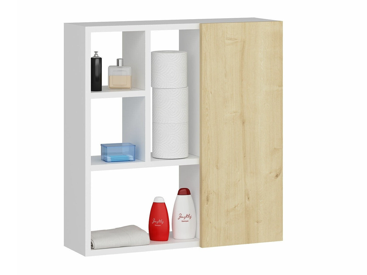 Cabinet de baie suspendat Secret - White, Sapphire Oak Stejar