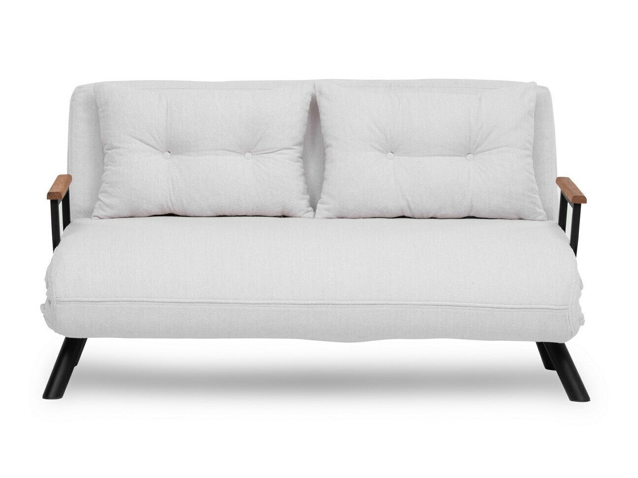 Canapea extensibilă Sando 2-Seater - Teddy Fabric - Cream Alb