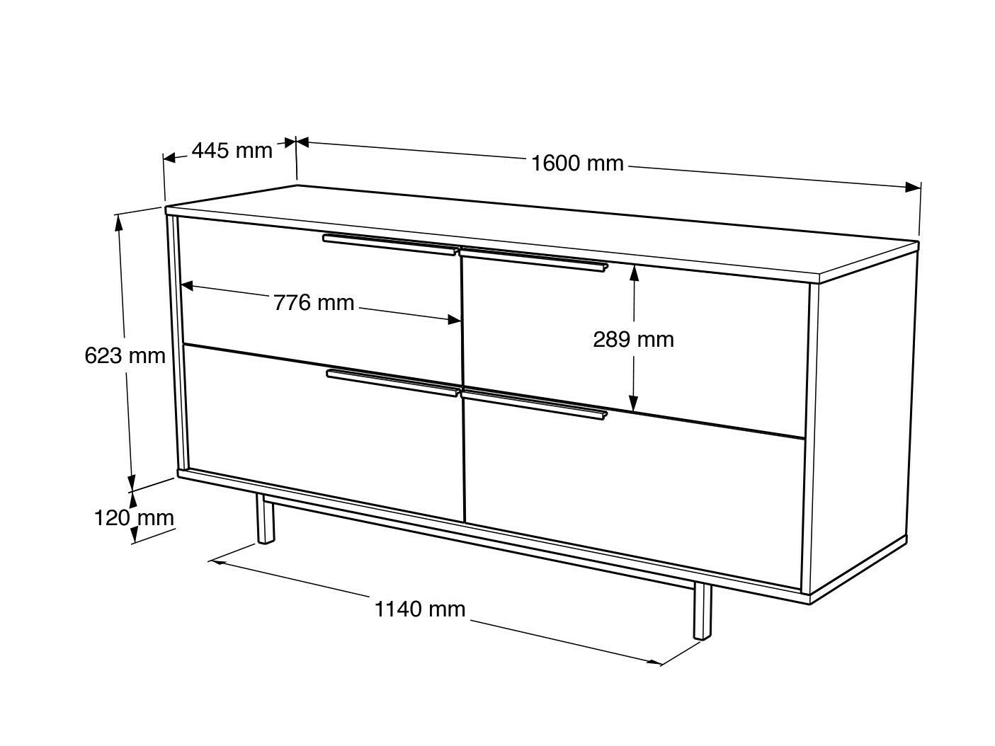 Cabinet Consolă ON3 (Locelso ON) 956LCS3441, Culoare: Alb