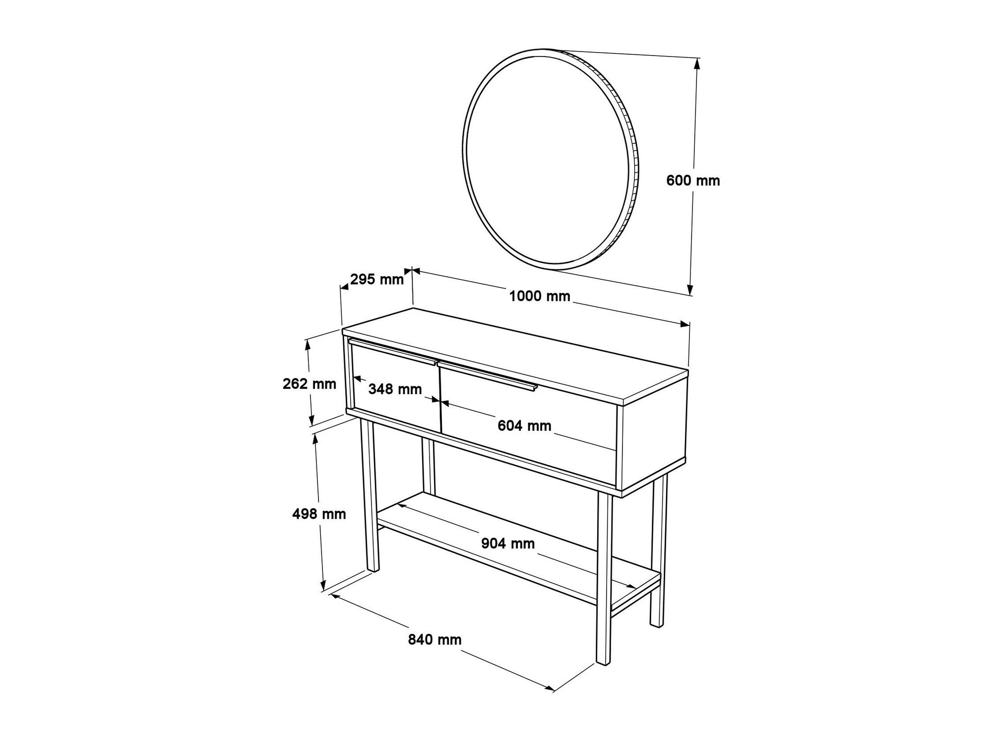 Măsuță de machiaj Sideboard ON12 956LCS3484 (Locelso ON), Culoare: Nuc