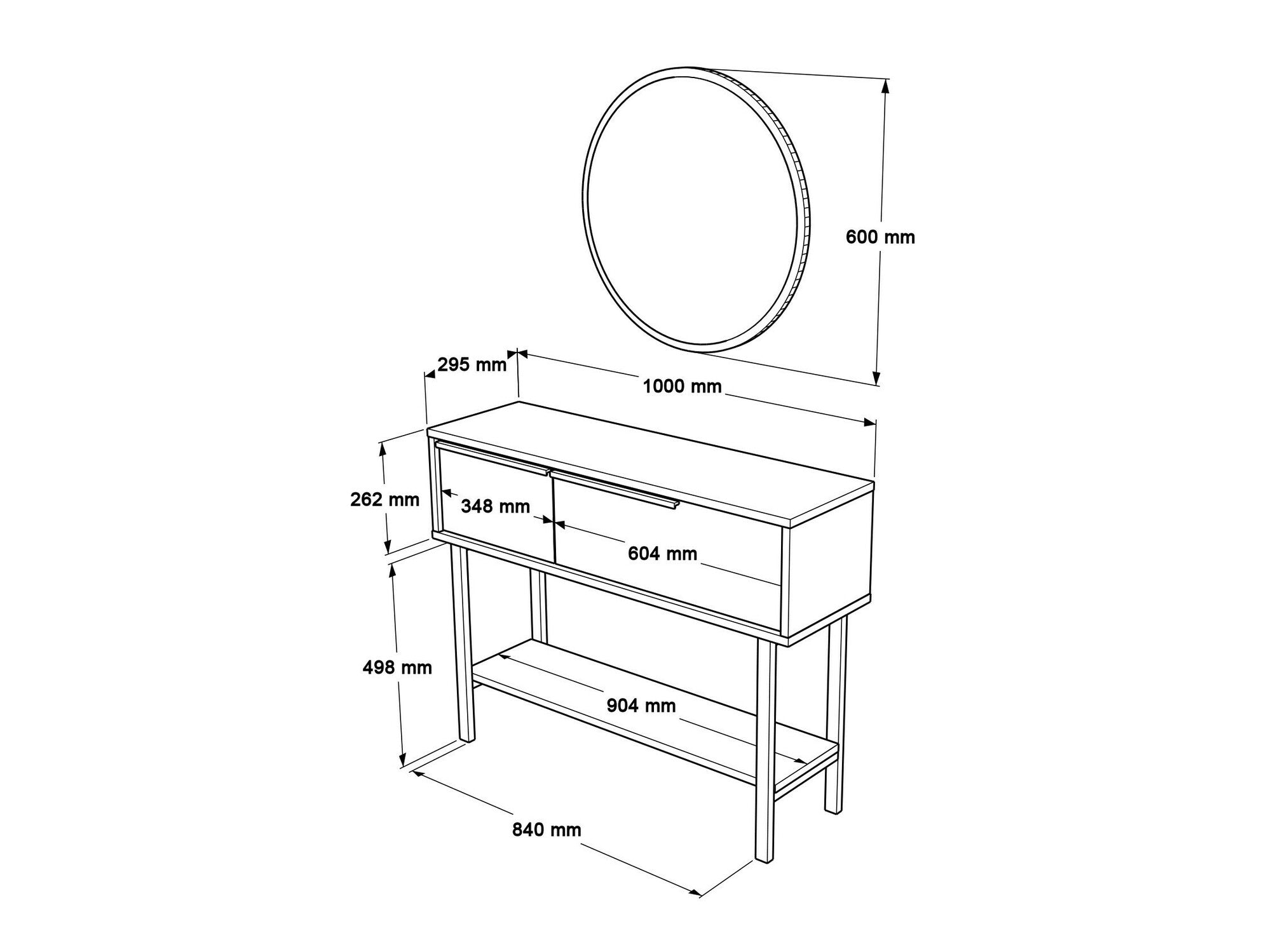 Măsuță de machiaj Sideboard ON12 956LCS3485 (Locelso ON), Culoare: Stejar