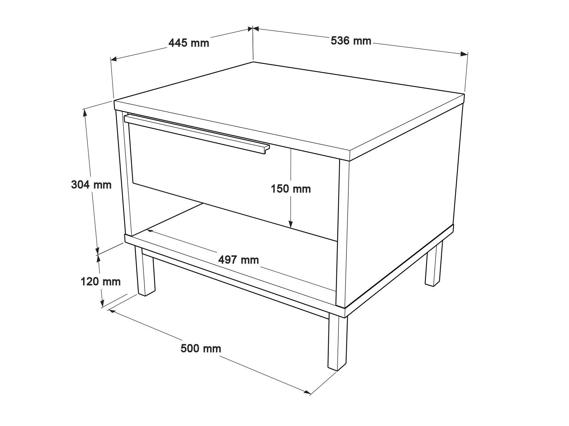 Noptieră Nightstand ON14 956LCS3490 (Locelso ON), Culoare: Nuc