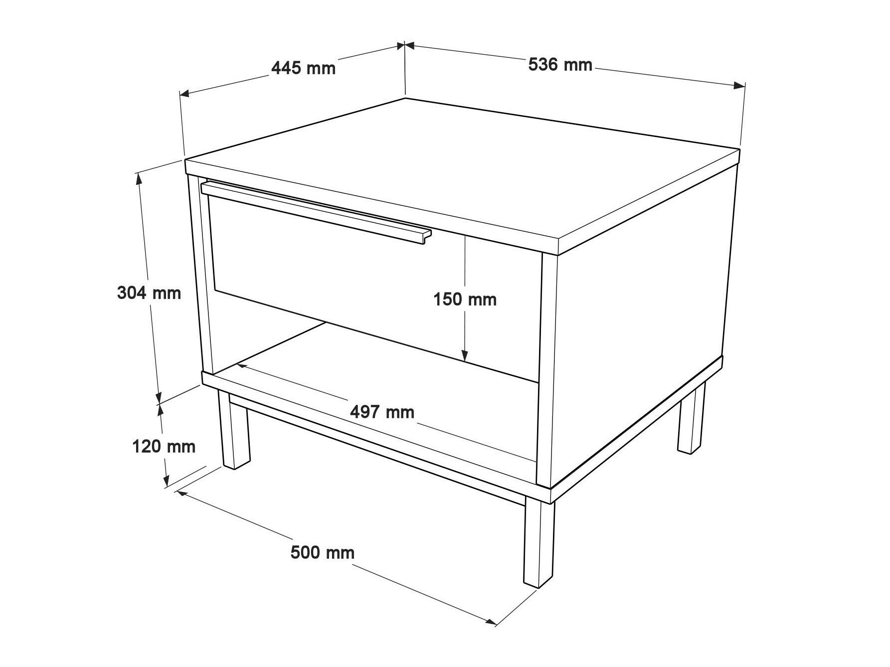 Noptieră Nightstand ON14 956LCS3492 (Locelso ON), Culoare: Alb