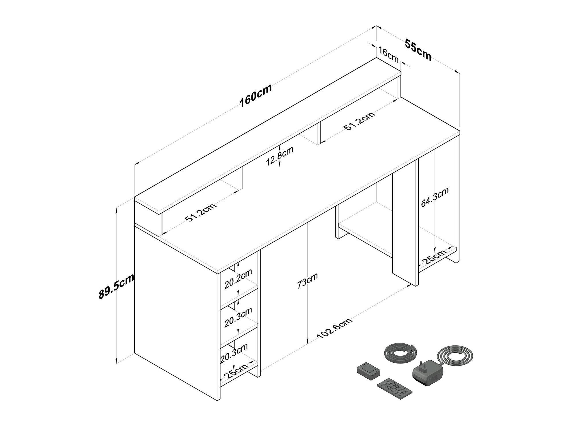 Birou Study Birou HA110/HA122 893RAN5431 (Collection Rani BA), Corp de iluminat cu led: Da