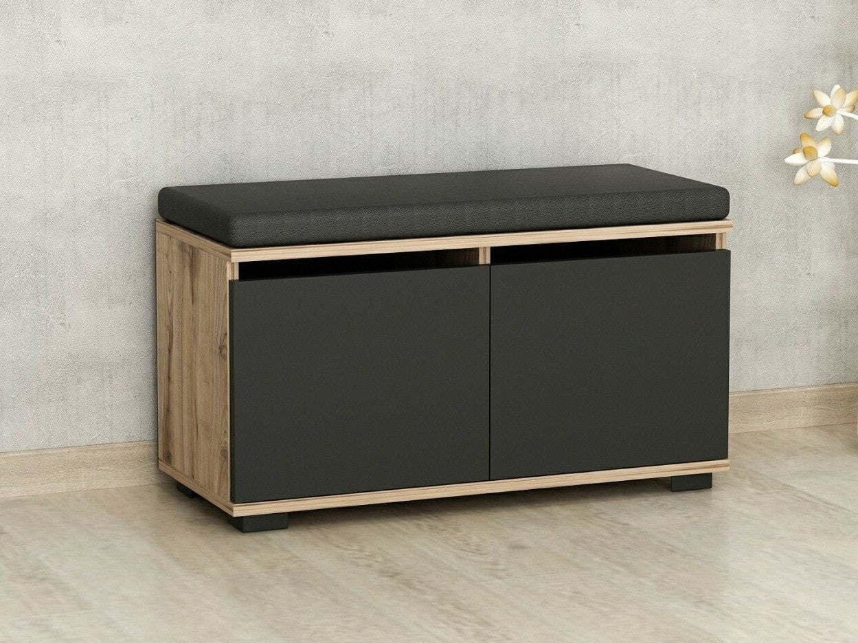 Comodă pentru pantofi Shoe Cabinet Drago 506MNR3330, Culoare: Nuc + Negru