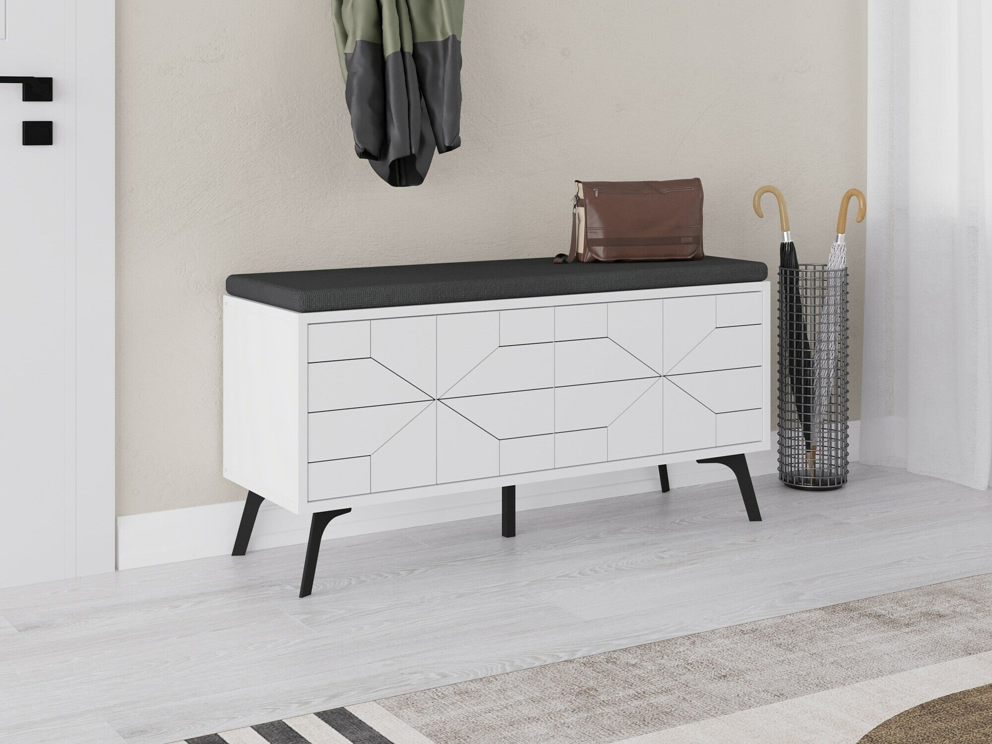 Comodă pentru pantofi Dune Bench - White Alb