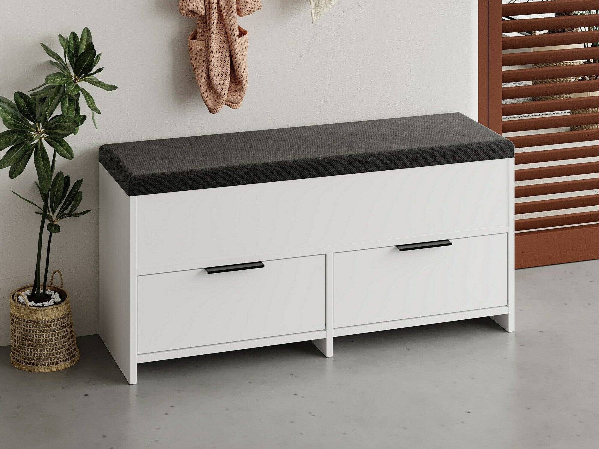 Comodă pentru pantofi Cove Shoe Bench - White Alb