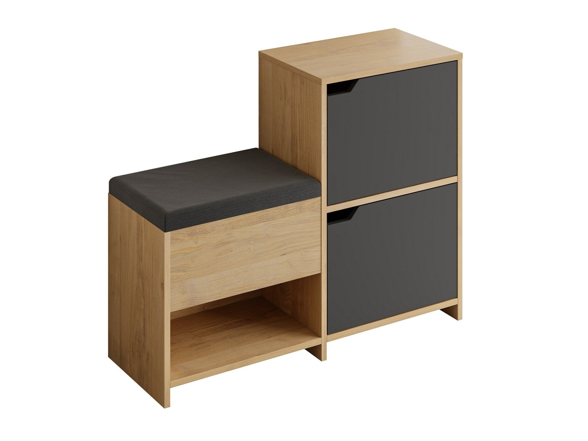 Comodă pentru pantofi Haven Shoe Bench - Oak, Anthracite Antracit + Stejar