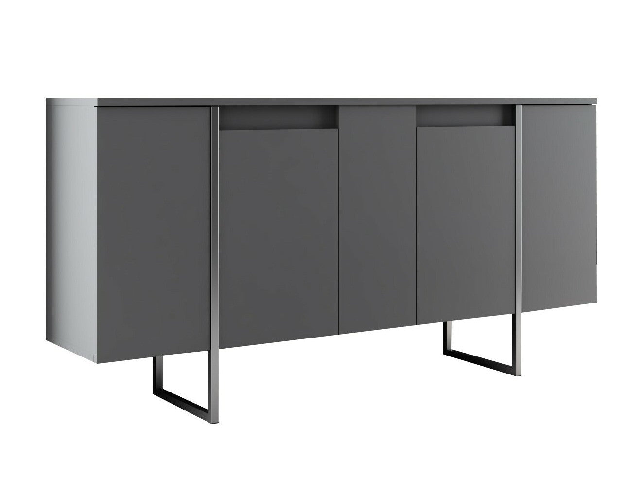 Cabinet Consolă Luxe (Bexley) 618BLY1301, Culoare: Antracit, Culoarea picioarelor: Argint