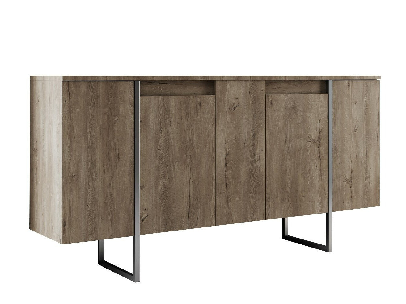 Cabinet Consolă Luxe (Bexley) 618BLY1303, Culoare: Nuc, Culoarea picioarelor: Argint