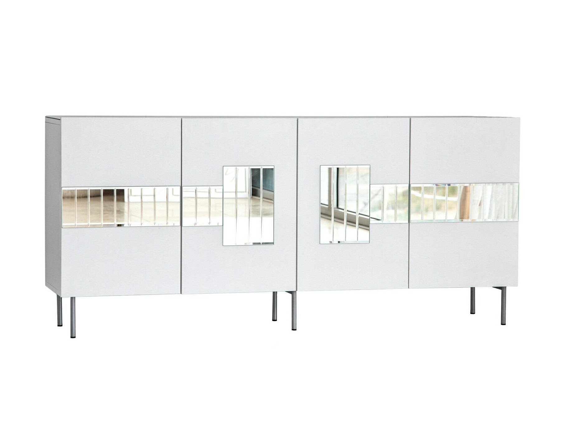 Cabinet Paris - White, Silver Alb + Argint