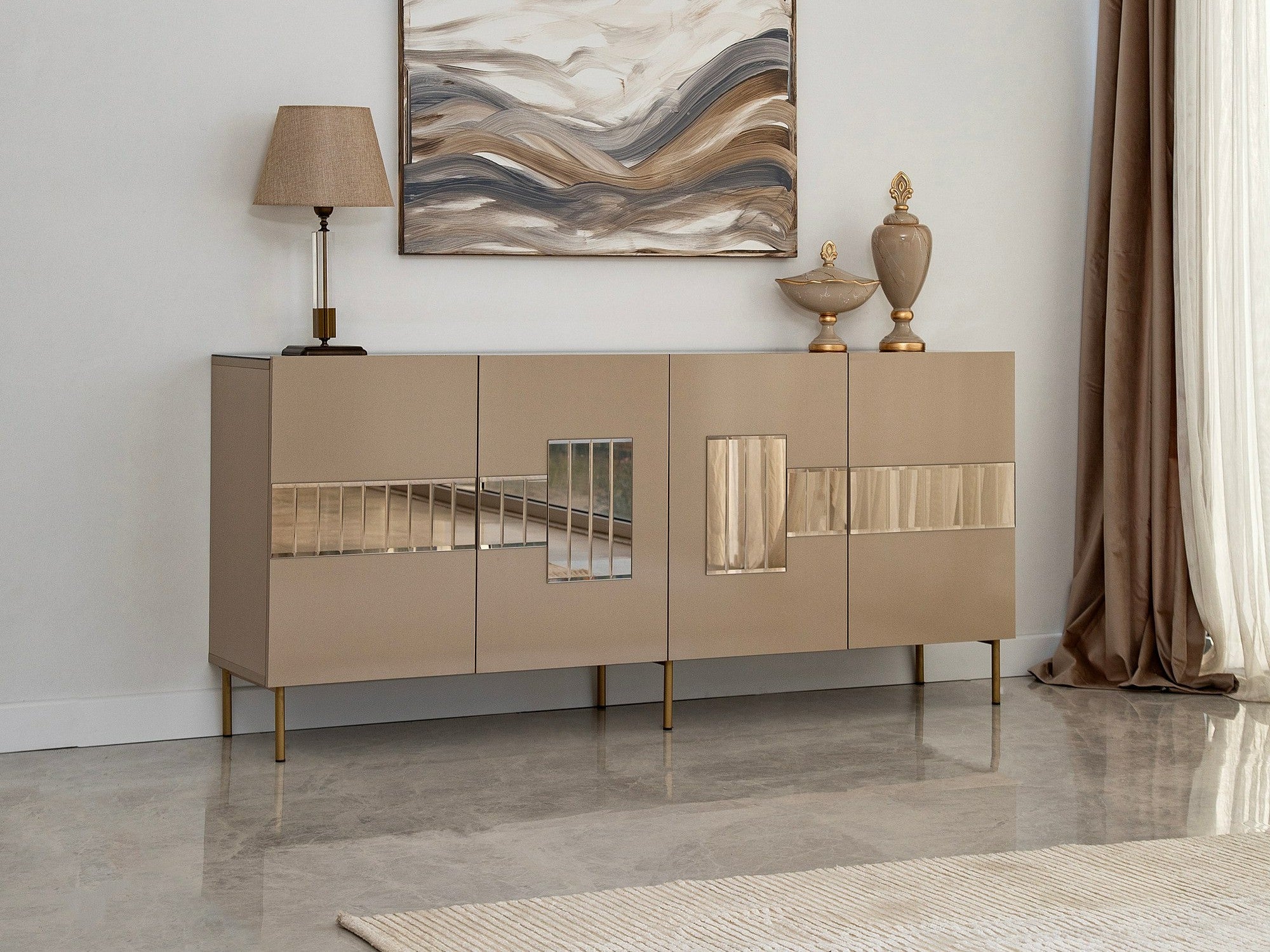 Cabinet Paris - Bronze, Gold Beige + De aur