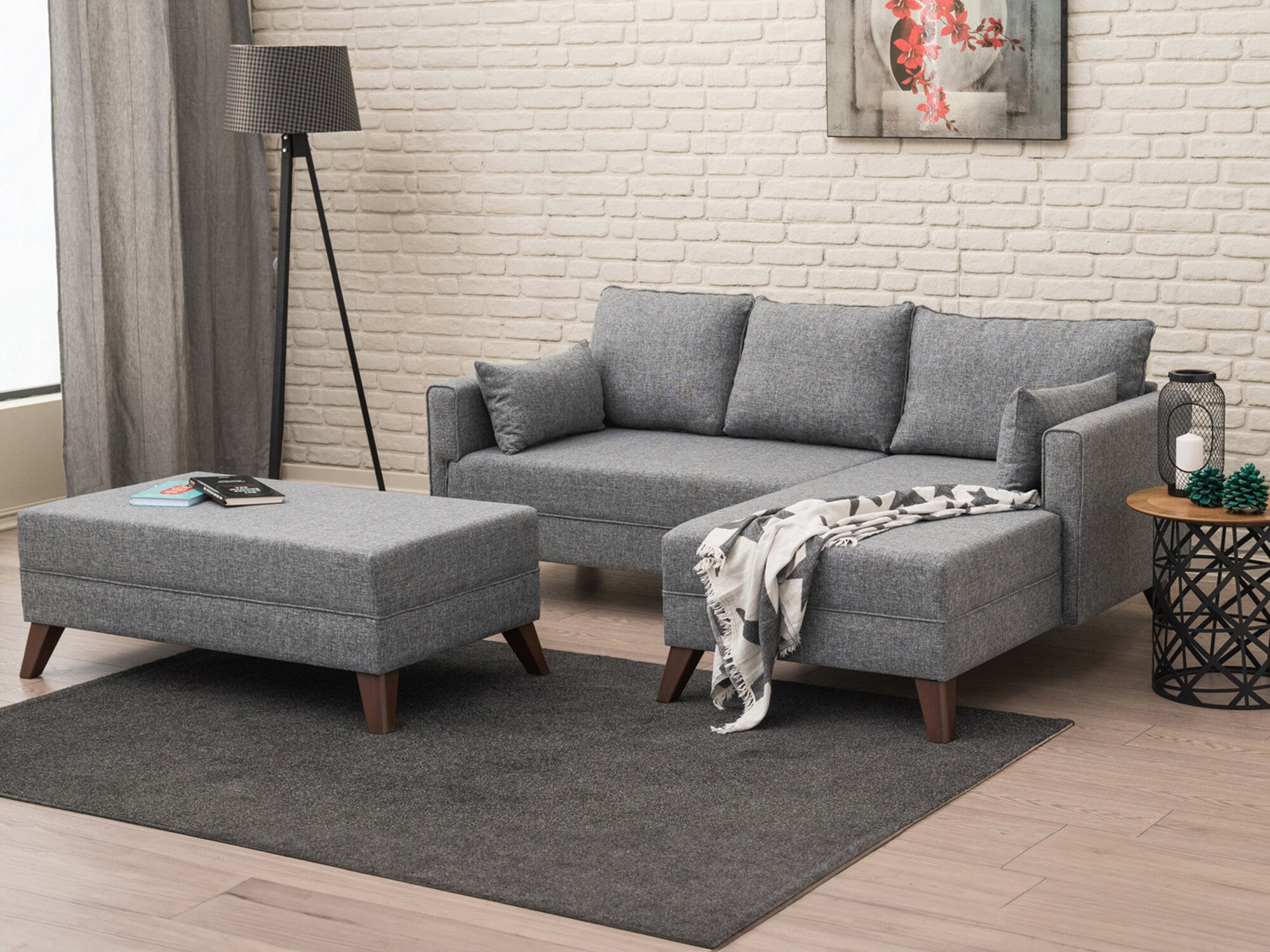 Set mobilier tapițat Bella Corner Sofa Right 2 Gri 3781992