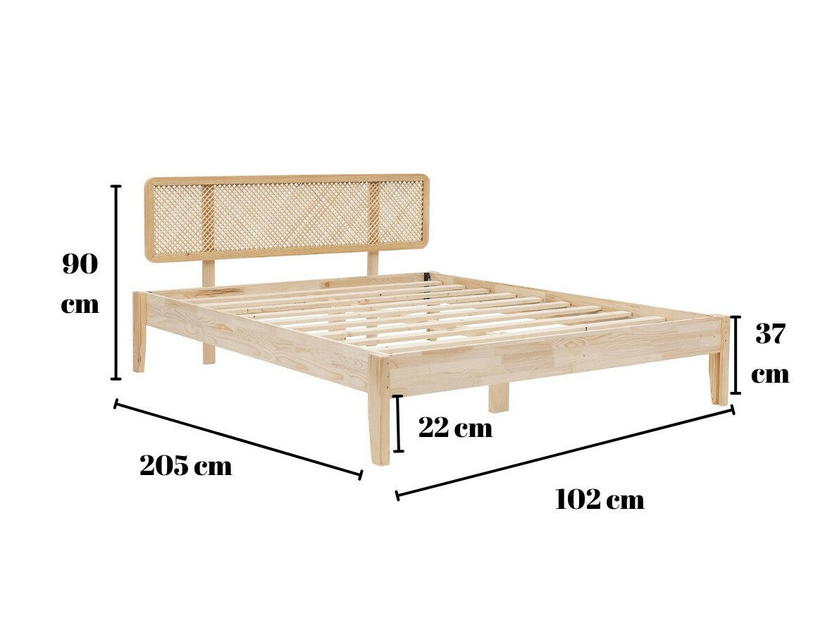 Pat Dublu Paturitead Izabelya, Zonă de dormit: 90 x 200 cm, Culoare: Maro deschis