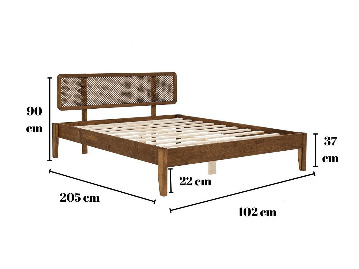 Pat Dublu Paturitead Izabelya, Zonă de dormit: 90 x 200 cm, Culoare: Nuc