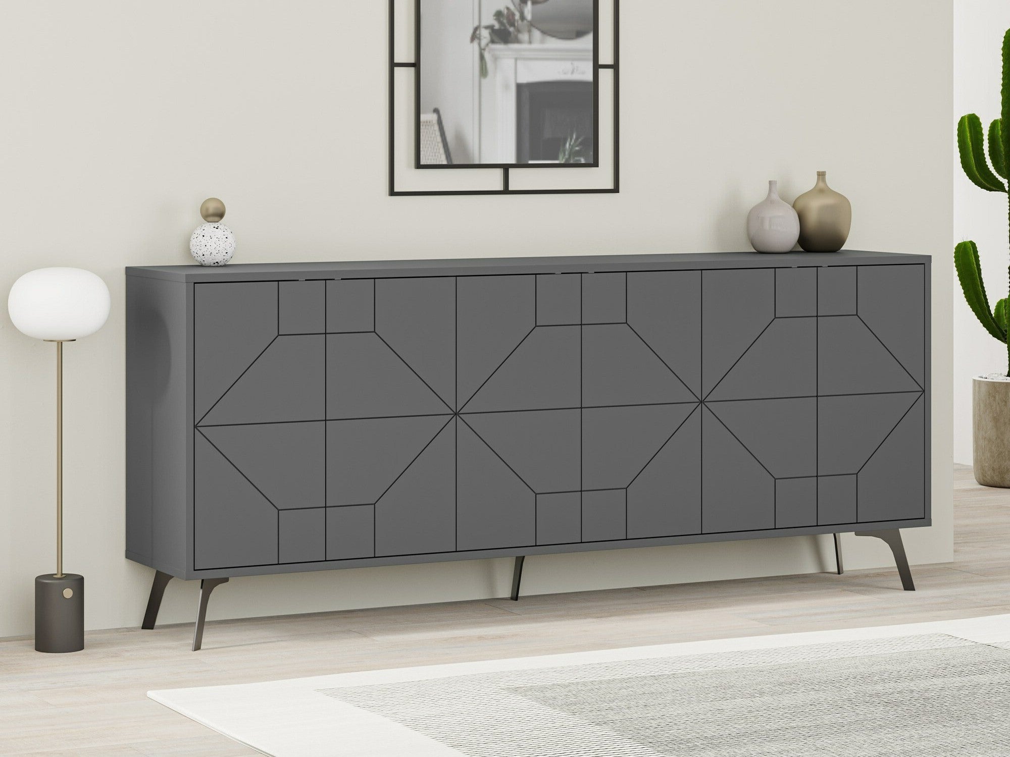 Cabinet Consolă Dune 183 (Decortie), Culoare: Antracit