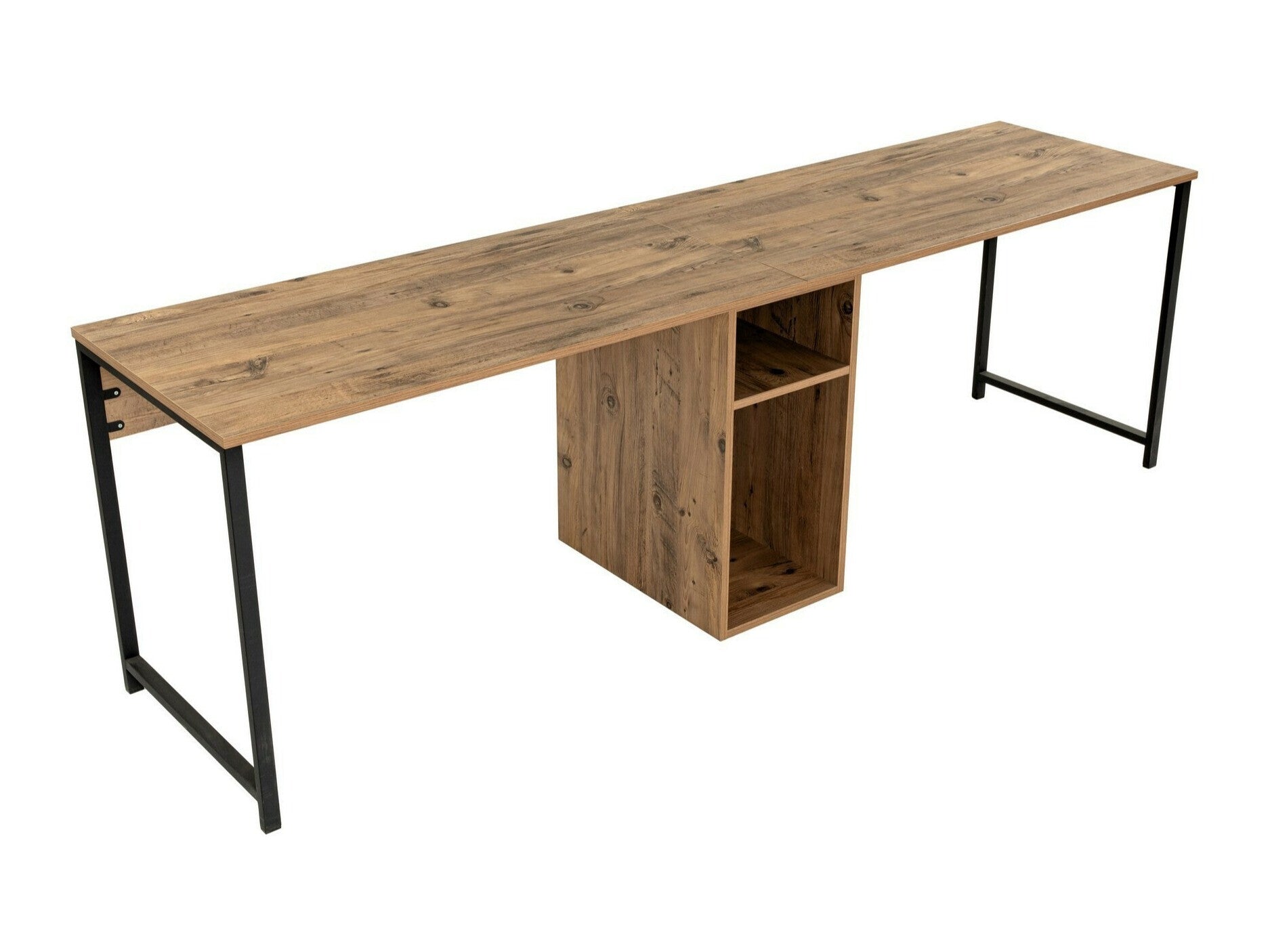 Birou Twin Study Desk - Atlantic Pine Pin + Negru